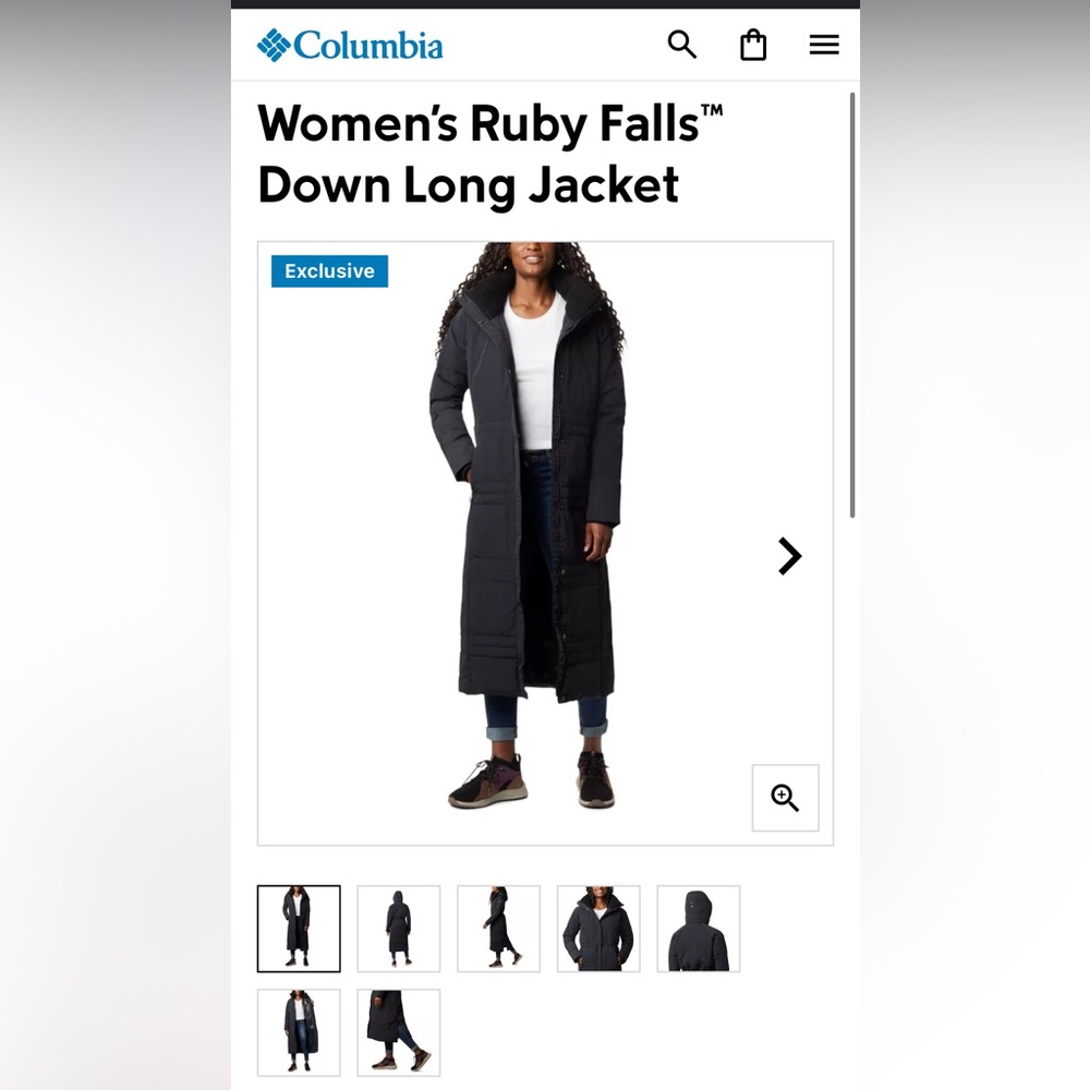 Women’s Columbia Ruby Falls Down Long Jacket, size Small
